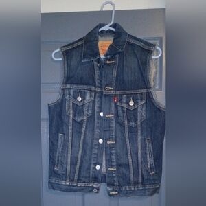 Levi's Dark Blue Denim Sleeveless Vest Womans S